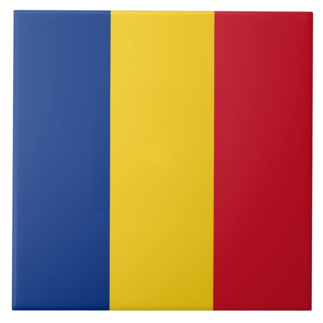 Rumänische Flagge (Rumänien) Fliese (Vorderseite)