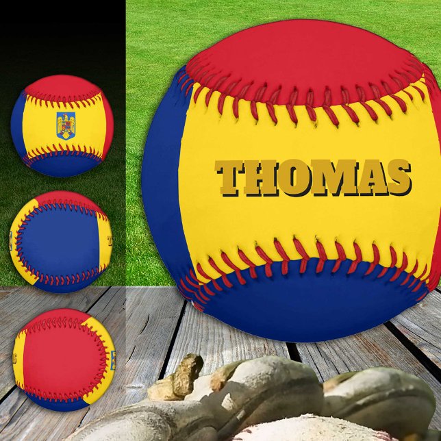 Rumänische Flagge, Rumänien, Monogramm/Baseball-Bä Baseball (Von Creator hochgeladen)