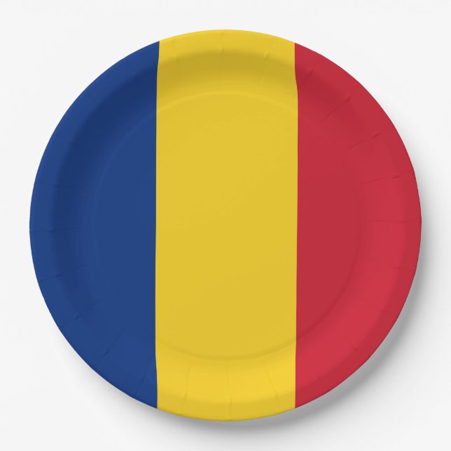 Rumänische Flagge (Rumänien) Pappteller (Vorderseite)