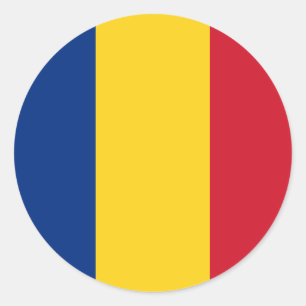 Rumänische Flagge Runder Aufkleber