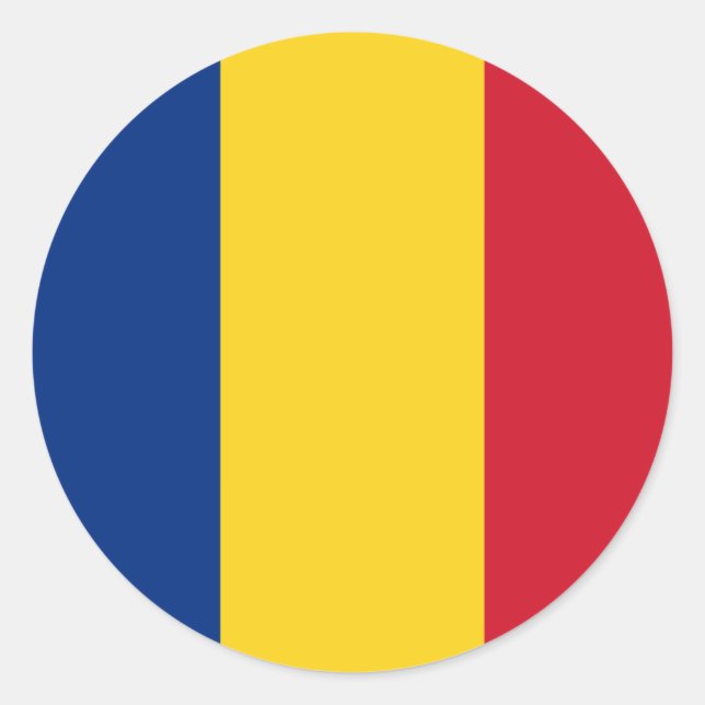 Rumänische Flagge Runder Aufkleber (Vorderseite)