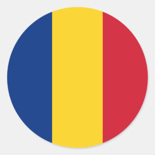 Rumänische Flagge Runder Aufkleber