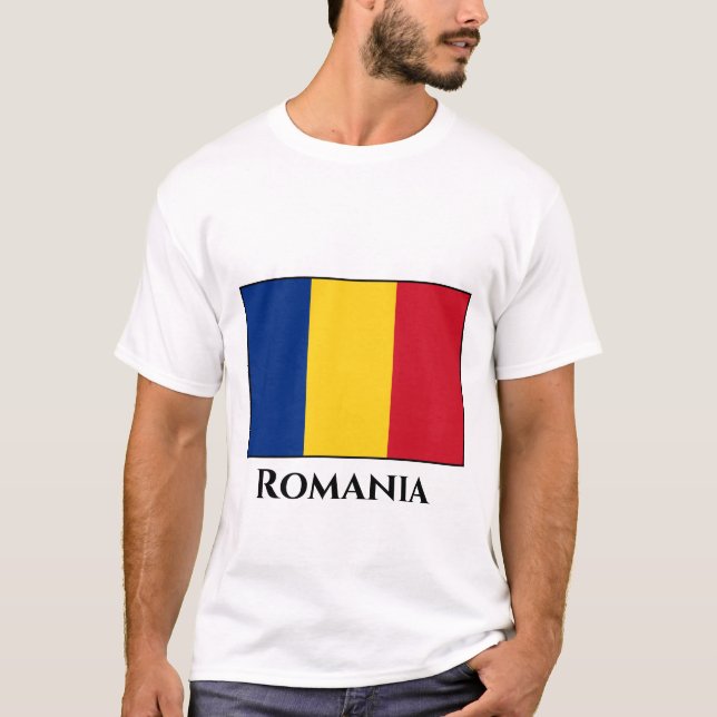 Rumänische Flagge T-Shirt (Vorderseite)