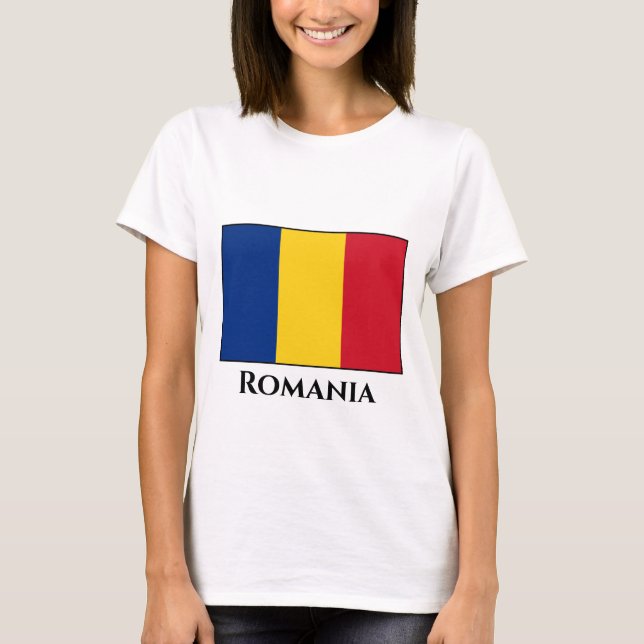 Rumänische Flagge T-Shirt (Vorderseite)