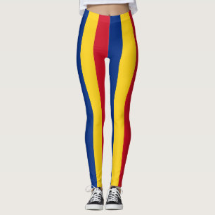Rumänische Flaggenfarben vertikal gestreift Leggings