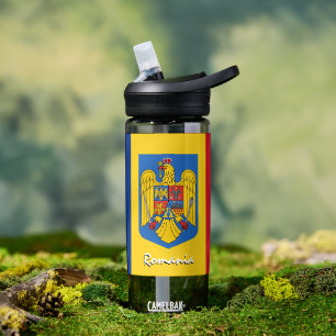 Rumänische Flasche, patriotische rumänische Flagge Trinkflasche