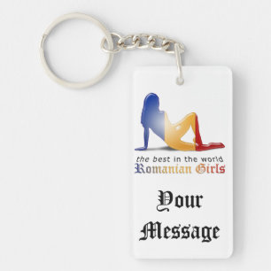 Rumänische Girl-Silhouette Schlüsselanhänger
