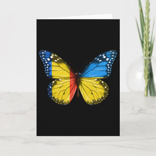 Rumänische Ukrainische Flagge Schmetterling Rumäni Karte