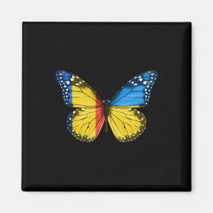 Rumänische Ukrainische Flagge Schmetterling Rumäni Magnet