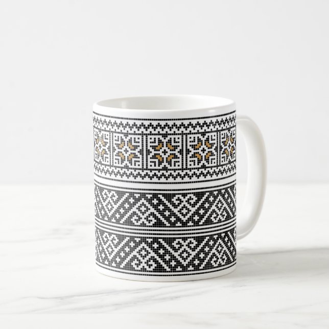 RUMÄNISCHE VOLKSkunst Kaffee-Tasse Kaffeetasse (VorderseiteRechts)