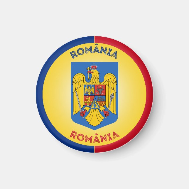 RUMÄNISCHE Wappen-Circle-Form Magnet (Vorne)