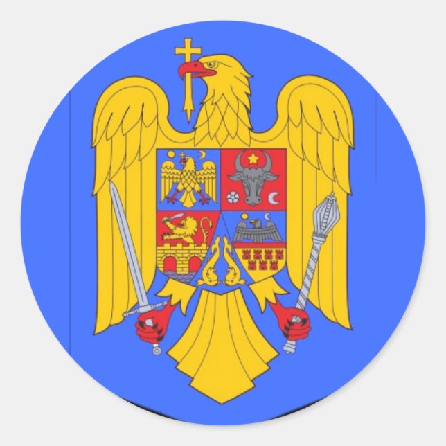 Rumänische Wappen Runder Aufkleber (Vorderseite)