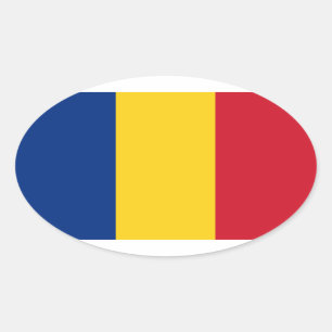 Rumänischer Flaggenovalaufkleber Ovaler Aufkleber