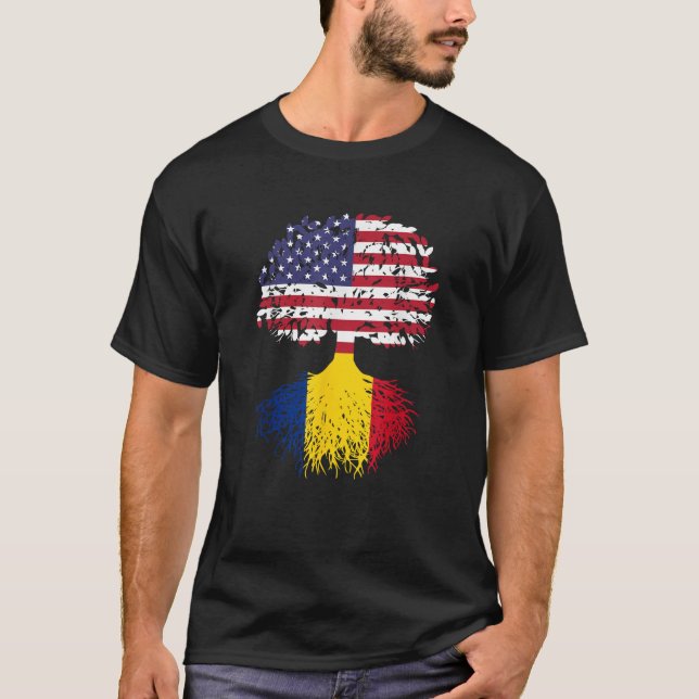 Rumänischer Roots Rumänischer Baum-Geschenk T-Shirt (Vorderseite)
