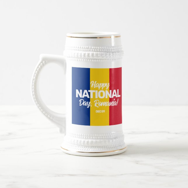 Rumänischer Unabhängigkeitstag Rumänische National Bierglas (Links)