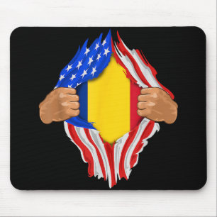 Rumänisches Blut in mir T-Shirt  Rumänien Flagge Mousepad