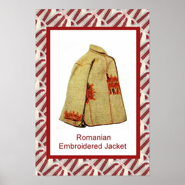 Rumänisches Handwerk, bestickte Jacke Poster (Vorne)