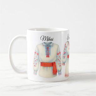 Rumänisches Roots Folk Kostüm Traditionelle Kleidu Kaffeetasse