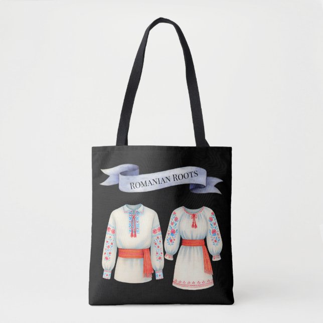 Rumänisches Roots Folk Kostüm Traditionelle Kleidu Tasche (Vorderseite)