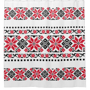 Rumänisches traditionelles Motiv "The Stars" Duschvorhang