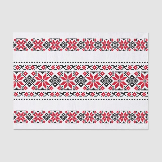 Rumänisches traditionelles Motiv "The Stars" Seidenpapier (Vorderseite)