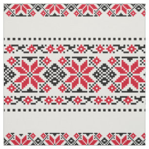 Rumänisches traditionelles Motiv "The Stars" Stoff