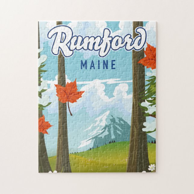 Rumford Maine Reiseplakat Postkarte (Vertikal)