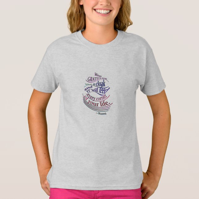 Rumi: Abnutzungs-Dankbarkeit mögen einen Mantel T-Shirt (Vorderseite)