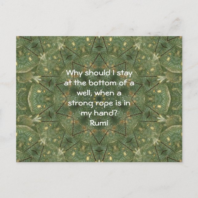 Rumi Action Inspiration Quotation Sprichwort Postkarte (Vorderseite)