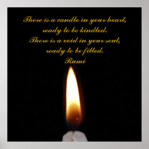 Rumi Candle im Herzen Poster