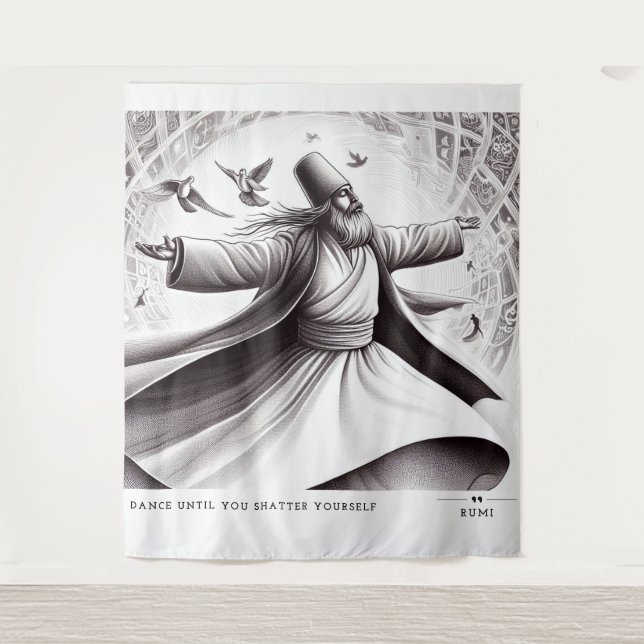 RUMI DANCE QUOTE ART WANDTEPPICH (Vorderseite)