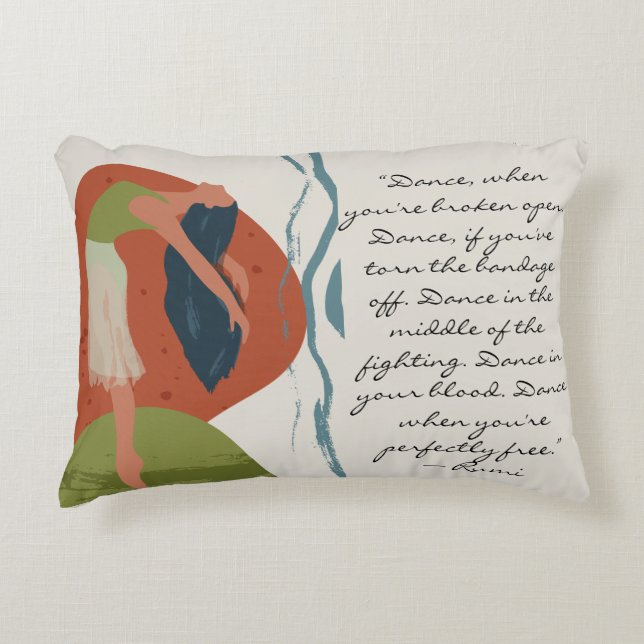 Rumi Dance Quote mit Tänzer Dekokissen (Vorderseite)