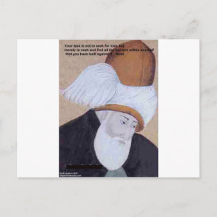 Rumi "Hindernisse der Liebe" Zitat auf Geschenk T- Postkarte