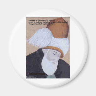 Rumi "Hindernisse für die Liebe" Zitat auf Geschen Magnet