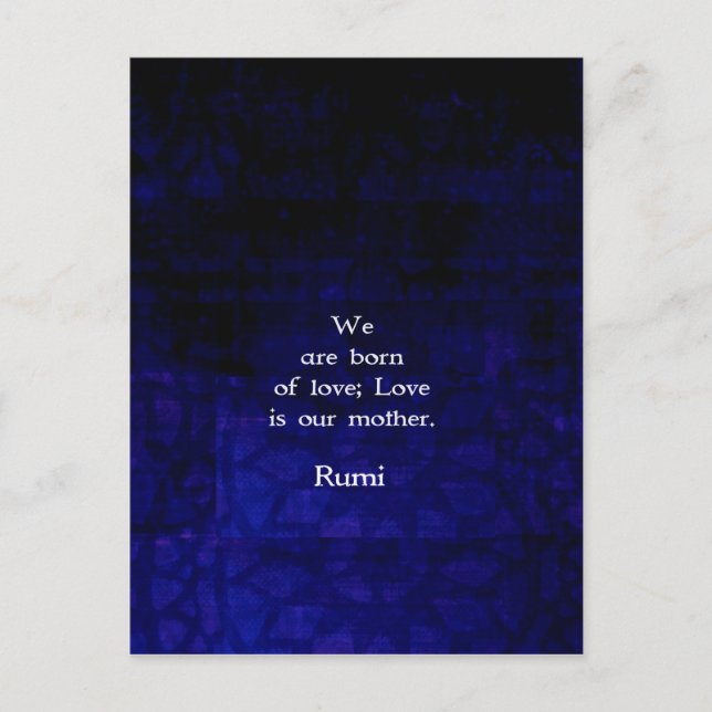 Rumi Inspiration Liebe Zitat über Gefühle Postkarte (Vorderseite)