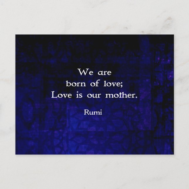Rumi Inspiration Liebe Zitat über Gefühle Postkarte (Vorderseite)