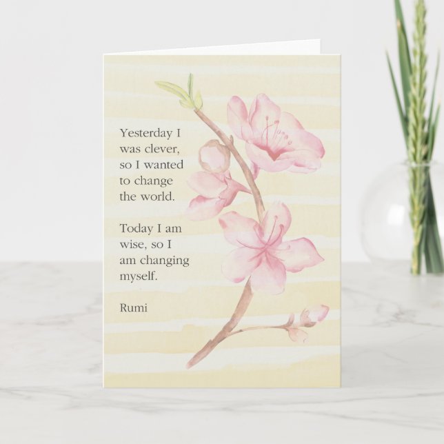 Rumi Inspiration Zitat Floral Karte (Vorderseite)