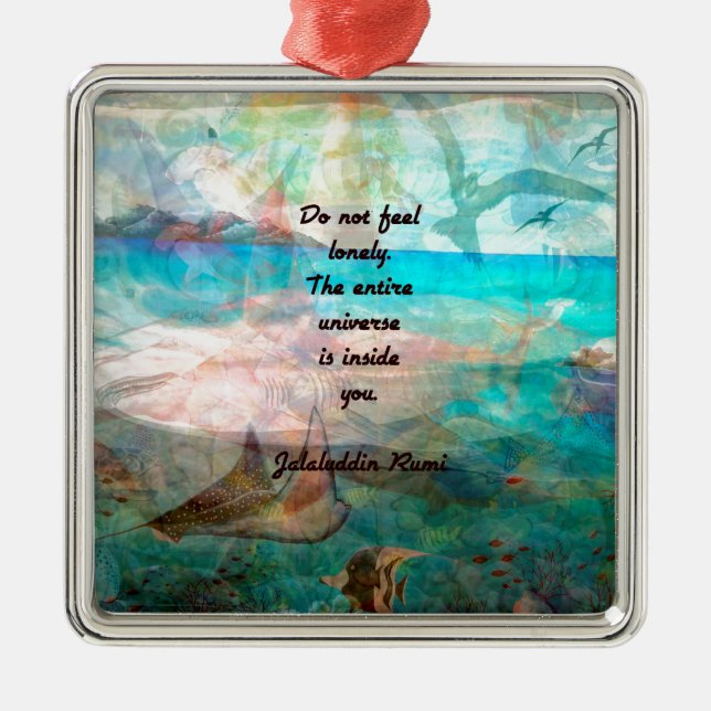 Rumi Inspiration Zitat über das Universum Ornament Aus Metall (Vorne)