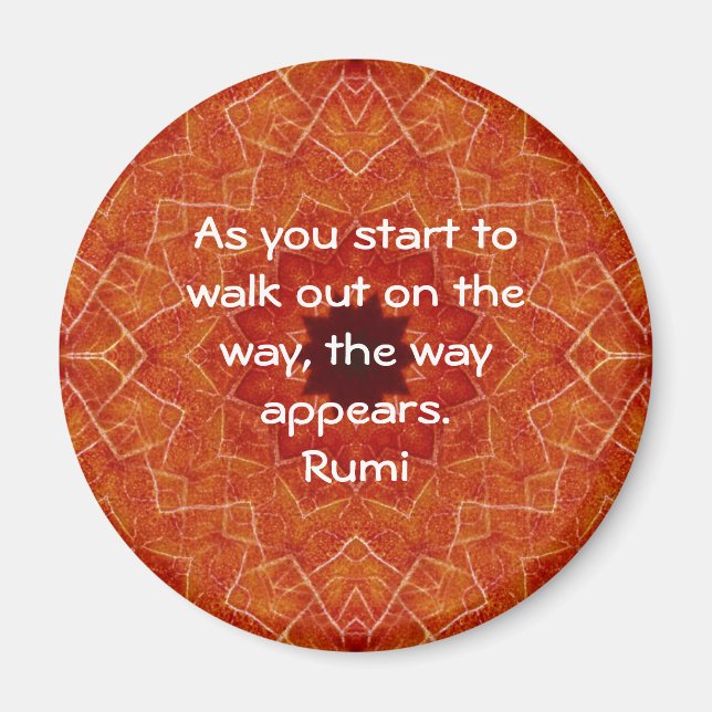 Rumi Inspirational Quotation Sprichwort über den G Magnet (Vorne)