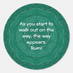 Rumi Inspirational Quotation Sprichwort über den G Runder Aufkleber