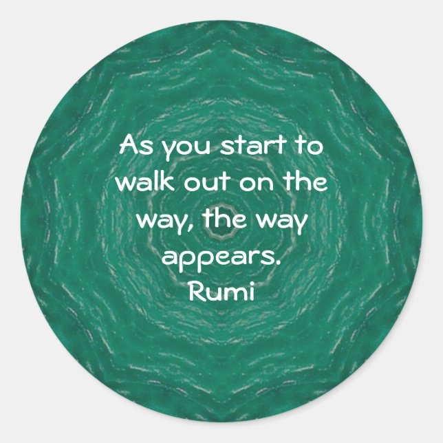 Rumi Inspirational Quotation Sprichwort über den G Runder Aufkleber (Vorderseite)
