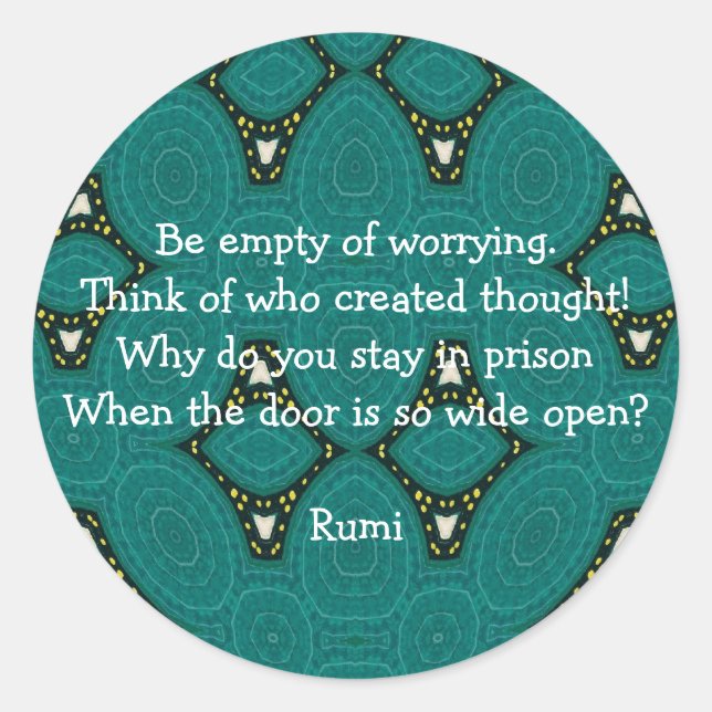 Rumi inspirierendes Zitat mit Stammesdesign Runder Aufkleber (Vorderseite)