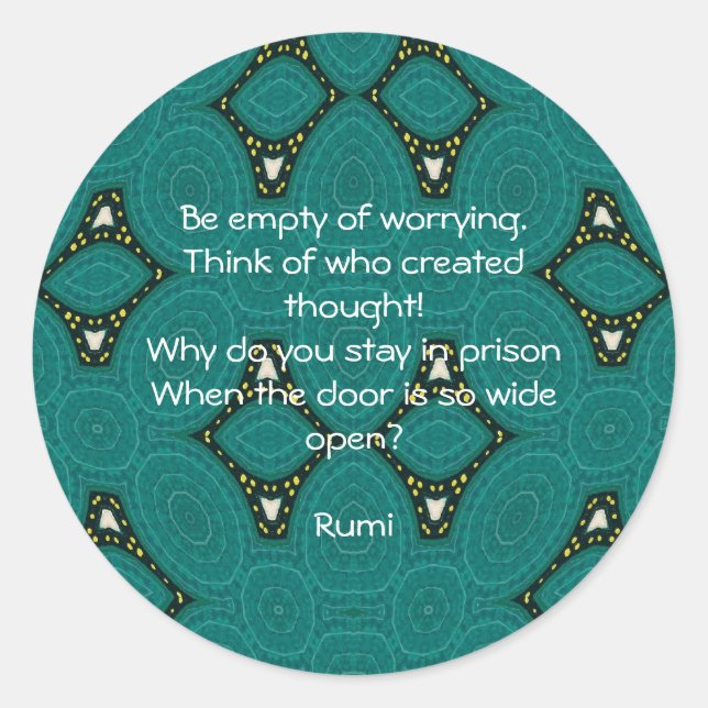 Rumi inspirierendes Zitat mit Stammesdesign Runder Aufkleber (Vorderseite)