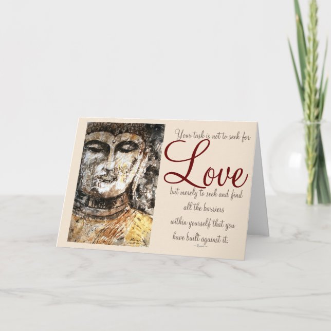 Rumi Liebe Quote Buddha Art Grußkarte Karte (Vorderseite)