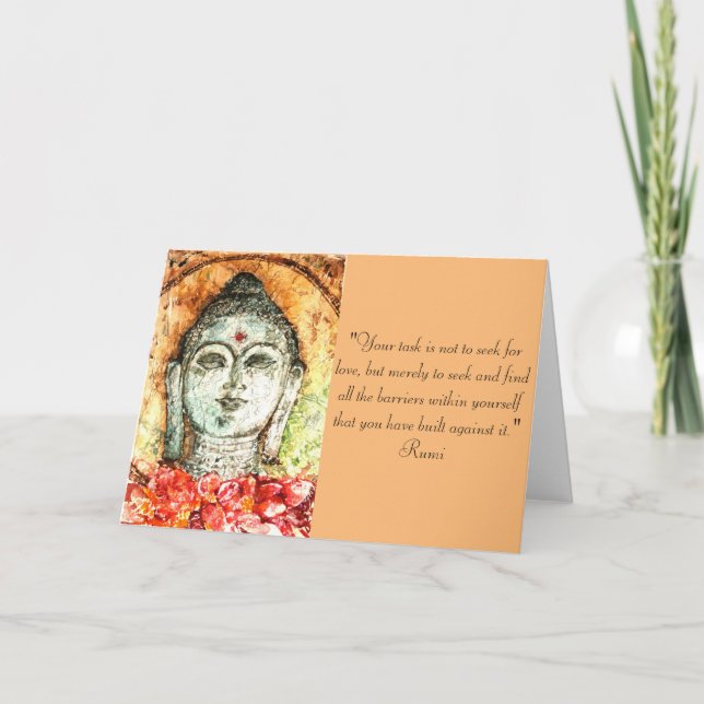 Rumi Liebe-Zitat-Buddha-Kunst-Gruß-Karte Karte (Vorderseite)