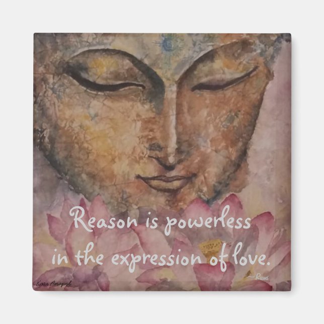 Rumi Liebe Zitat Buddha Wasserfarben Magnet (Vorne)