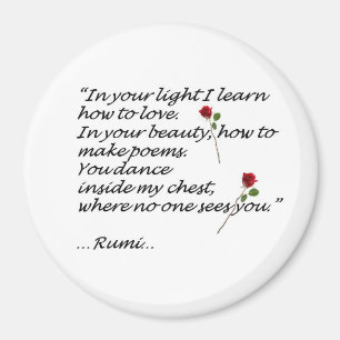 Rumi Liebe-Zitat-Magnet rund Magnet