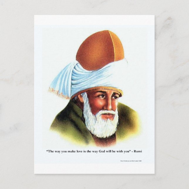 Rumi "Make Liebe" Zitat auf T-Shirts Tasse Geschen Postkarte (Vorderseite)
