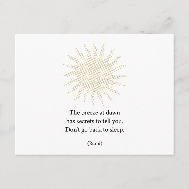 Rumi Morning Poetry Postkarte (Vorderseite)