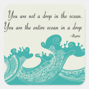 Rumi Ocean Zitat Quadratischer Aufkleber